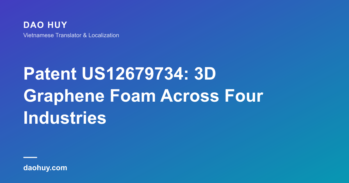 Patent US12679734: 3D Graphene Foam Across Four Industries
