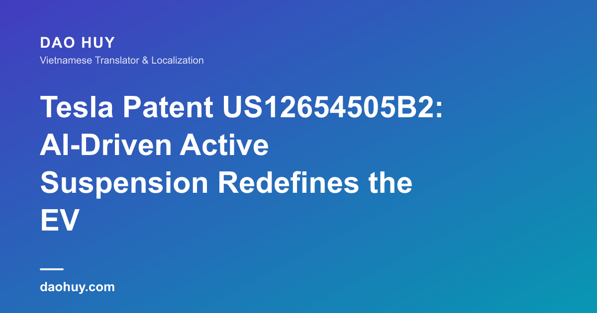 Tesla Patent US12654505B2: AI-Driven Active Suspension Redefines the EV