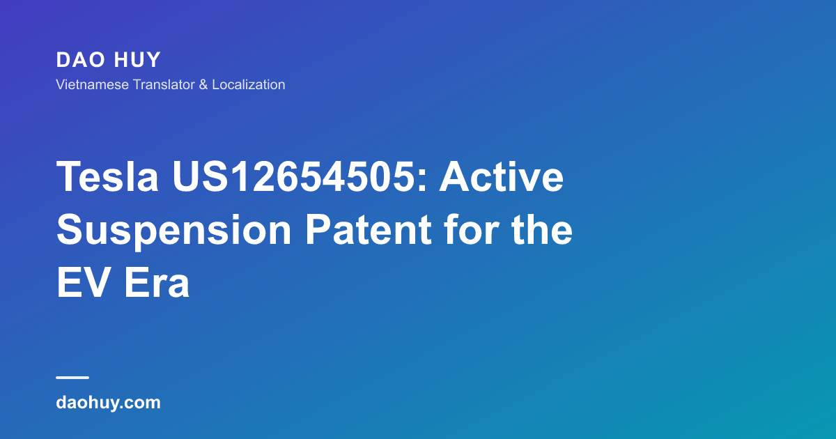 Tesla US12654505: Active Suspension Patent for the EV Era