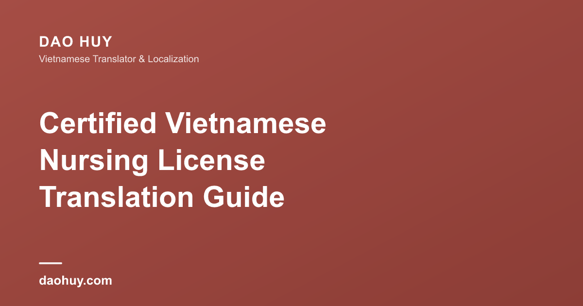 Certified Vietnamese Nursing License Translation Guide